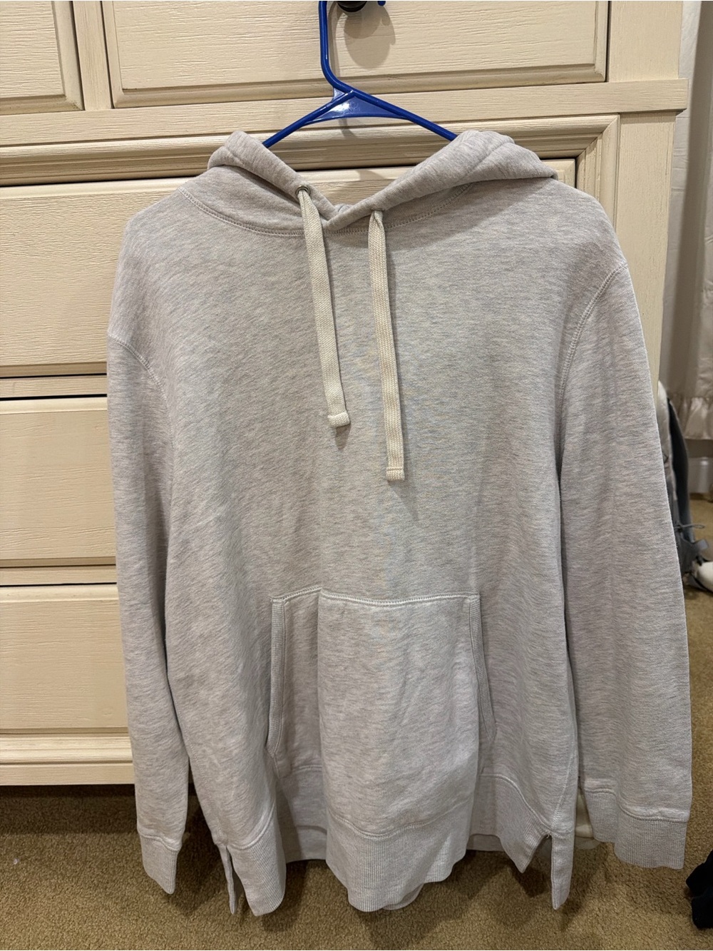 Men's Casual Light Gray Pullover Hoodie with Kangaroo Pocket